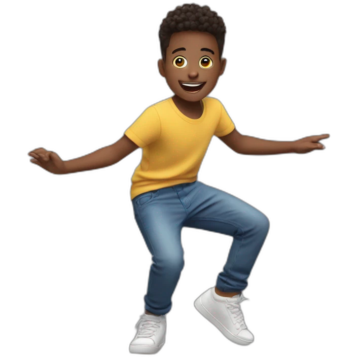 Kid doing TikTok dance emoji