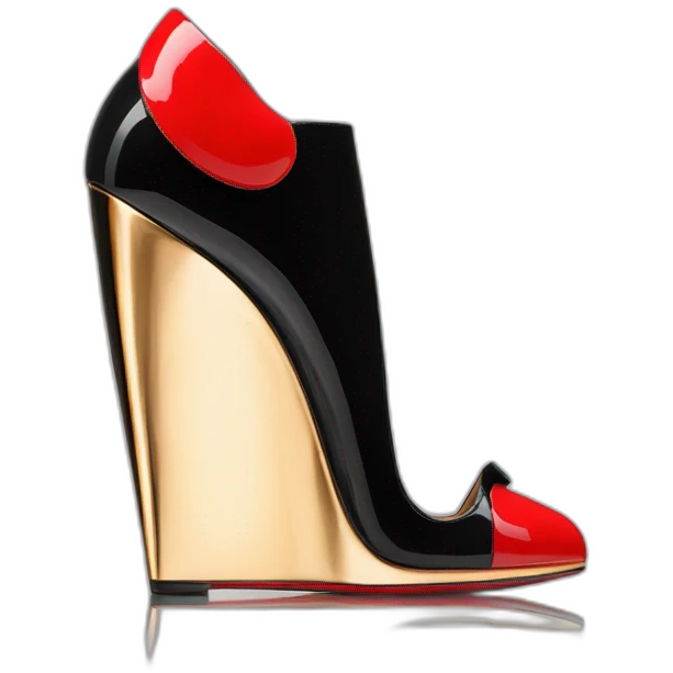One WEDGE heel LOUBOUTIN black PATENT emoji