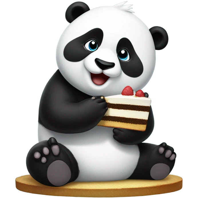 Panda eating cake emoji