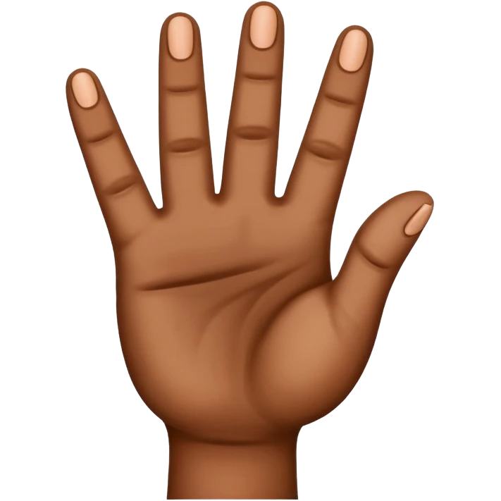 3 fingers up brown hand. emoji