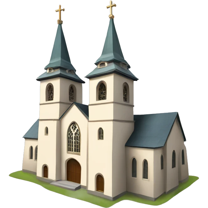 church with two towers emoji