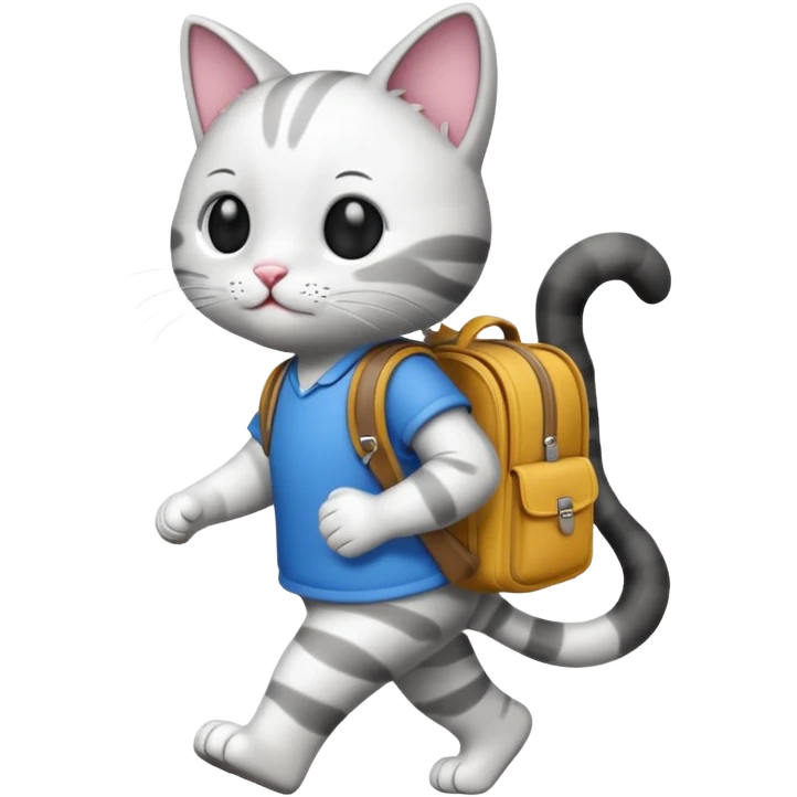  Cat with bookbag emoji