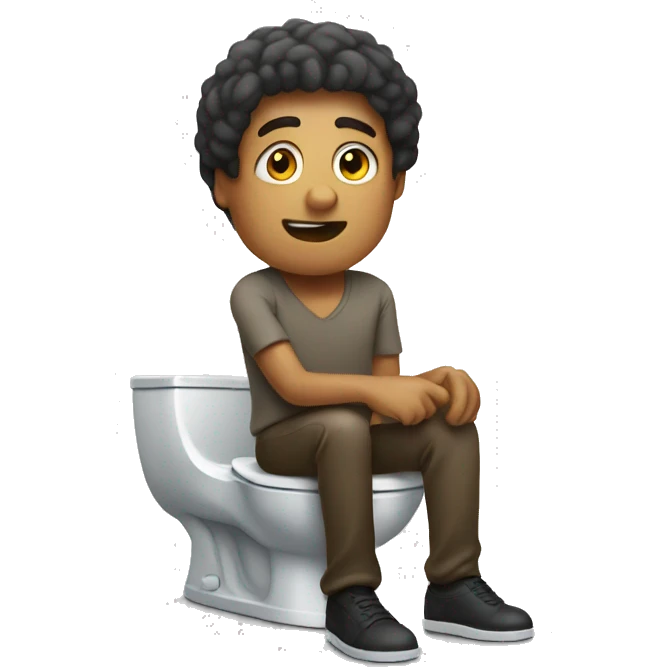 Man sitting on a toilet emoji