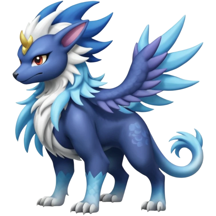 Shiny Sunny furry scaly painted Asian pastel-gradient Absol-Solgaleo-Luxray-Suicune-Amaura-fusion emoji