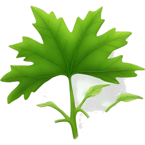 A talking leaf emoji