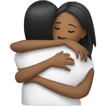 two girls white hugging each other emoji