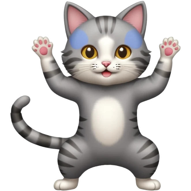 A cat doing the ay mi gatito dance emoji