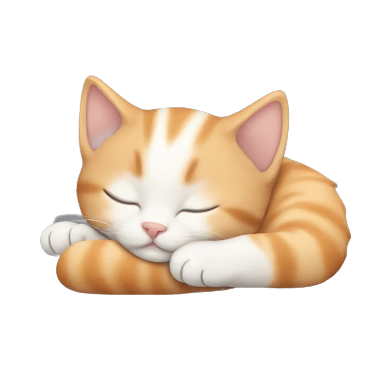 ginger-white kitten sleeping emoji