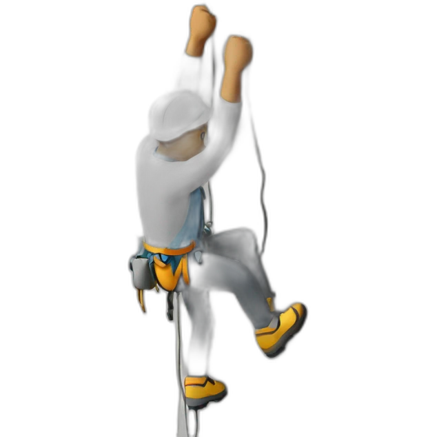 White climber hang on a cliff emoji