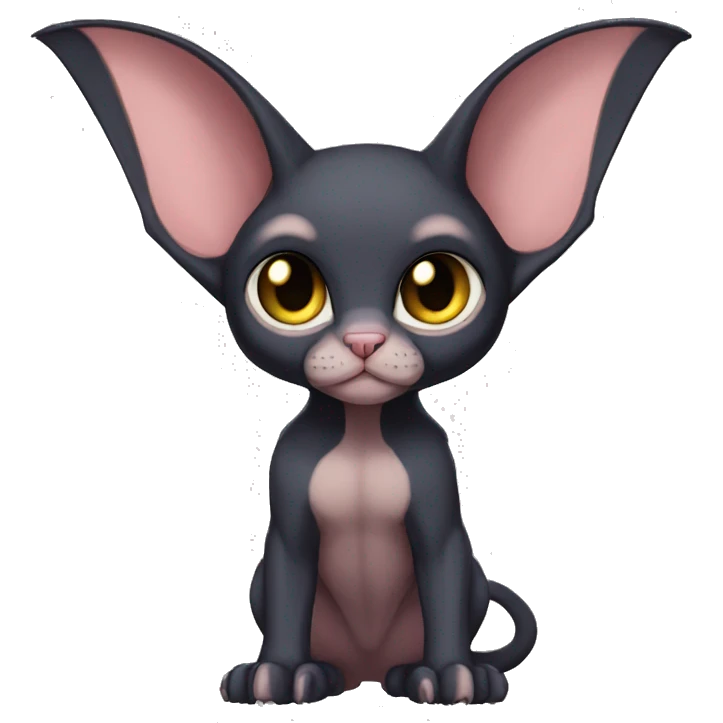 Dark Anthro Cool Bat-Sphynx-Pokémon Full Body emoji
