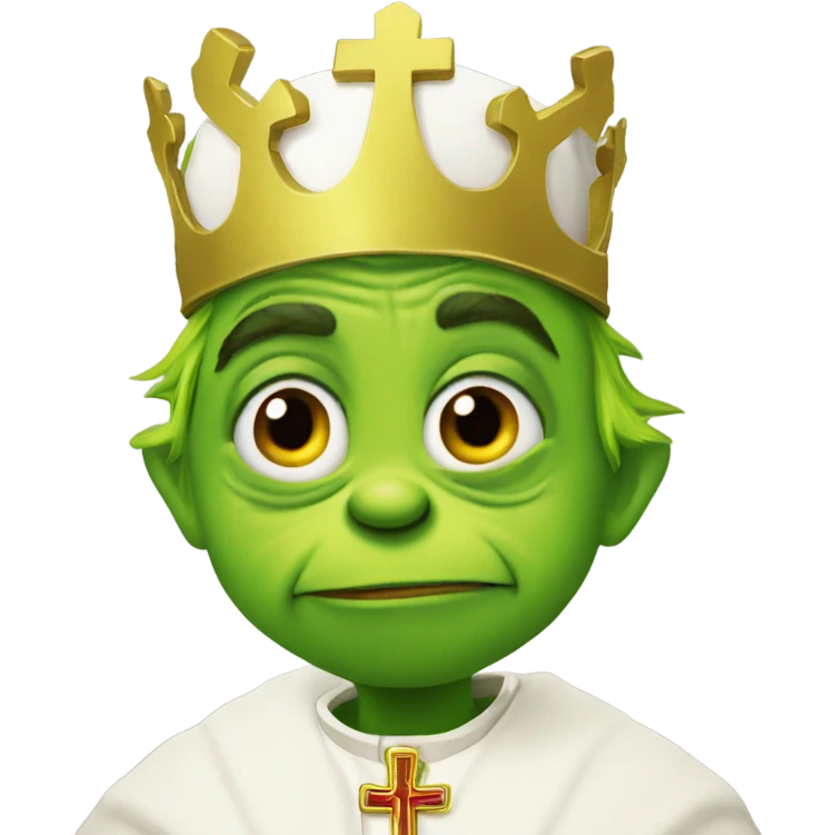 Grinch dressed as the pope emoji