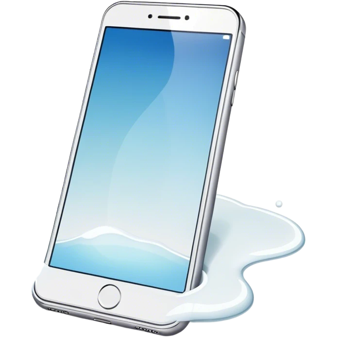 a blank phone with some white liquid spilt on it emoji