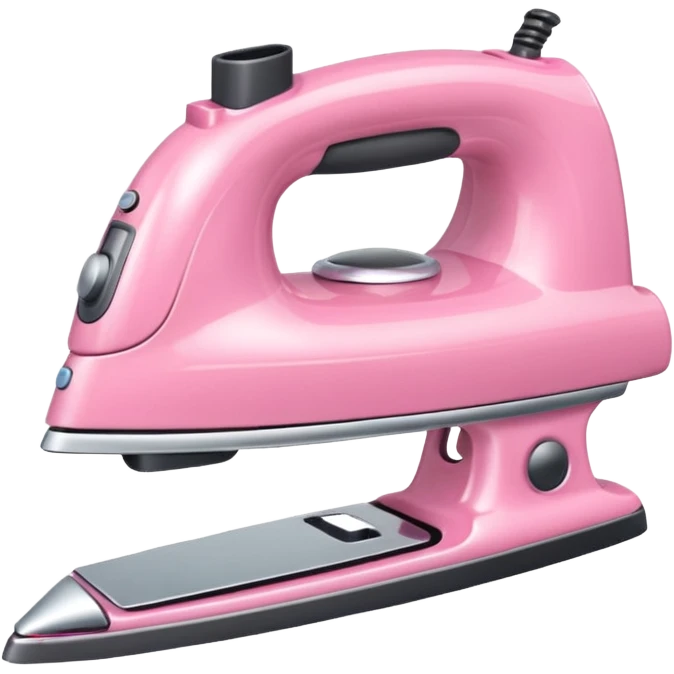 A baby pink hair iron in iOS emoji style, 3D icon, plastic texture, soft reflection, minimalist design. emoji