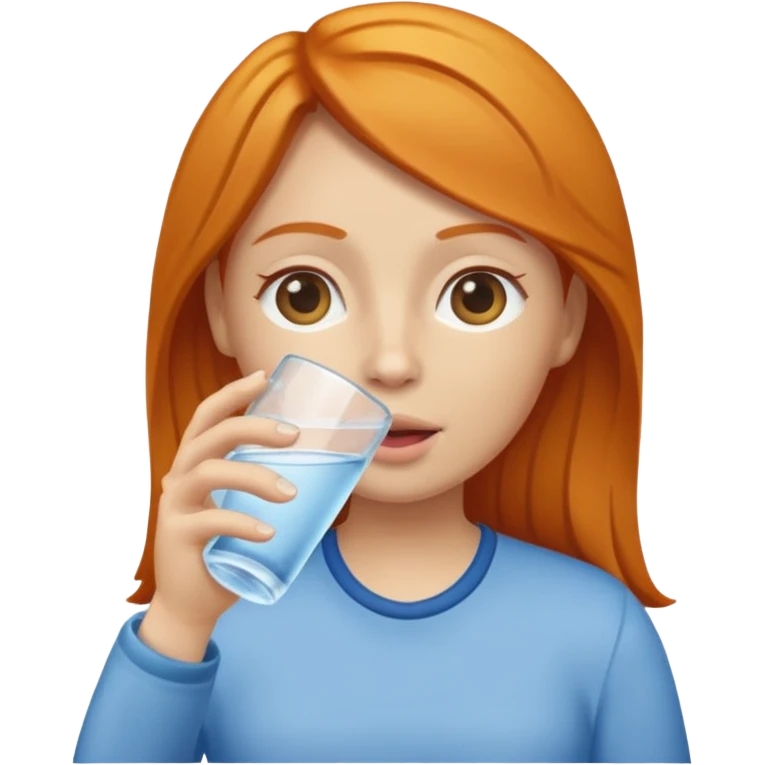 basic ginger woman drinking water emoji