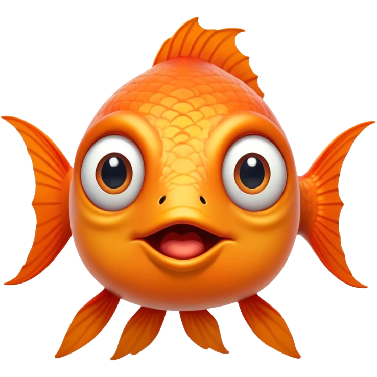 derpy stupid looking fish with googly eyes and goofy expression, facing directly to the right emoji