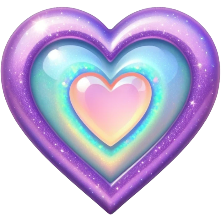 glitter heart with opal sparkles emoji