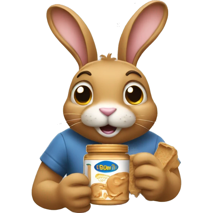 rabbit holding peanut butter jar emoji