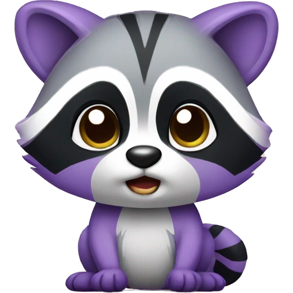 Cute violet raccoon Hi emoji