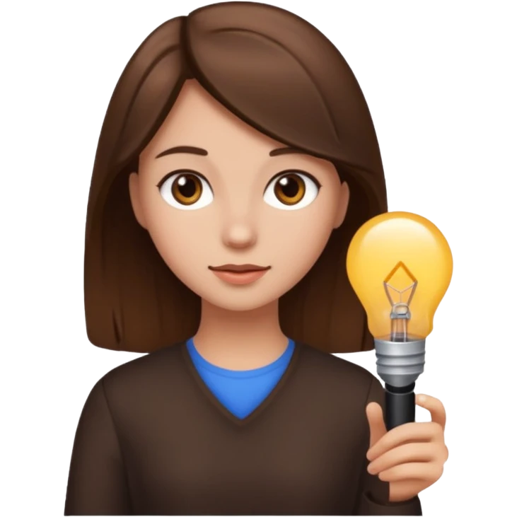 Kahverengi biraz açık ve kapalı saç renkli kız emoji