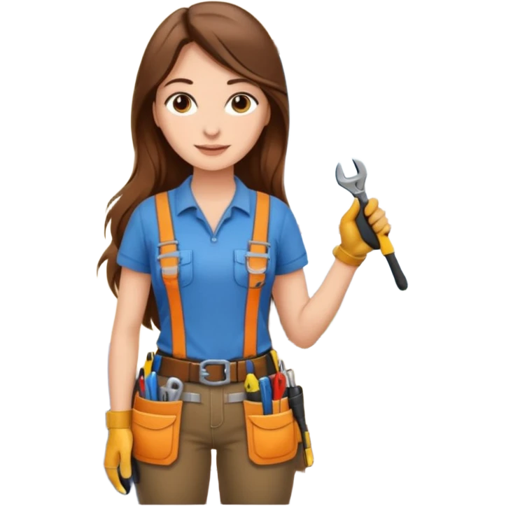 beautiful girl with long brown hair constructing new lounge room area emoji
