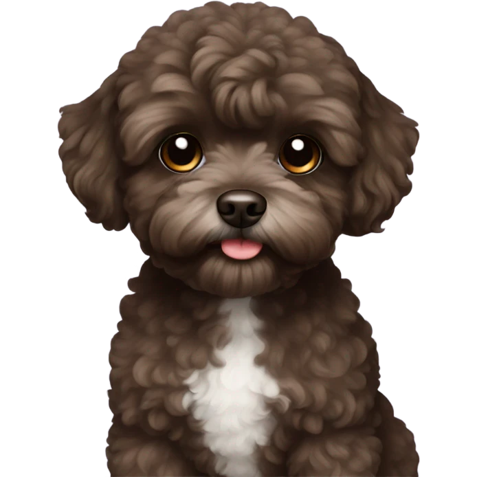 Dark brown maltipoo emoji
