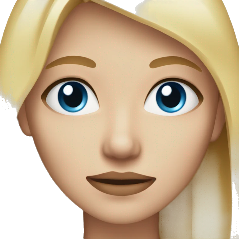 blond woman with blue eyes and a scar under one eyes emoji