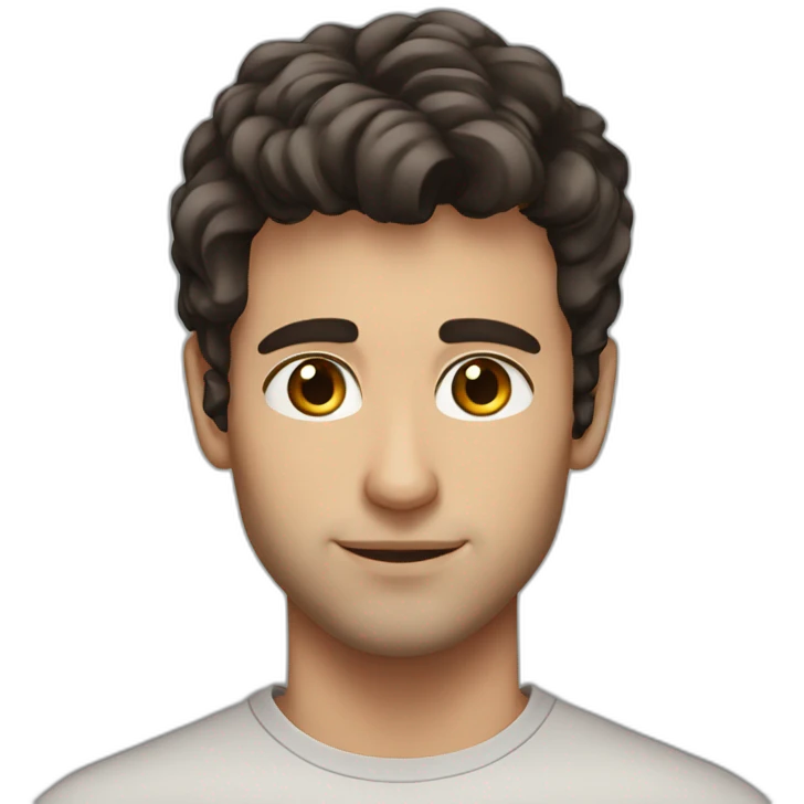 Handsome 30 year old man with dark brown hair long eyelashes emoji