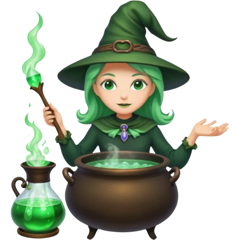 green witch cooking potion emoji