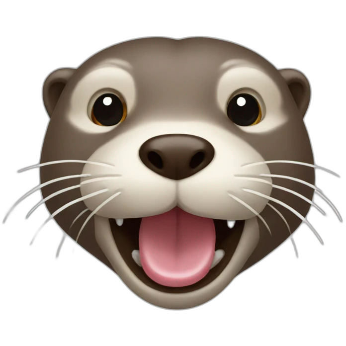Otter sticking tongue out emoji