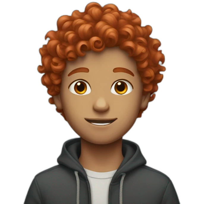 A boy with curly red hair emoji