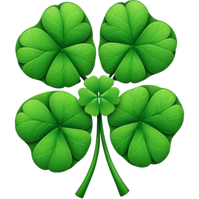 Four leaf clover black emoji