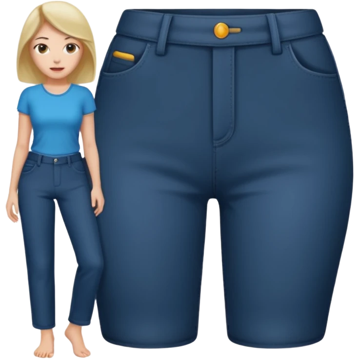 Naked women’s head looking at her pants emoji