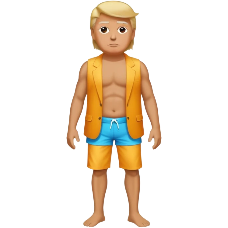 full body Trump standing in beach outfit emoji