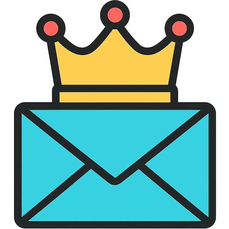 stylized letter with a crown on top, minimal and modern logo emoji