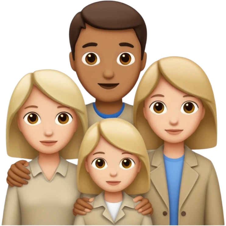Realistic  family with neutral color emoji