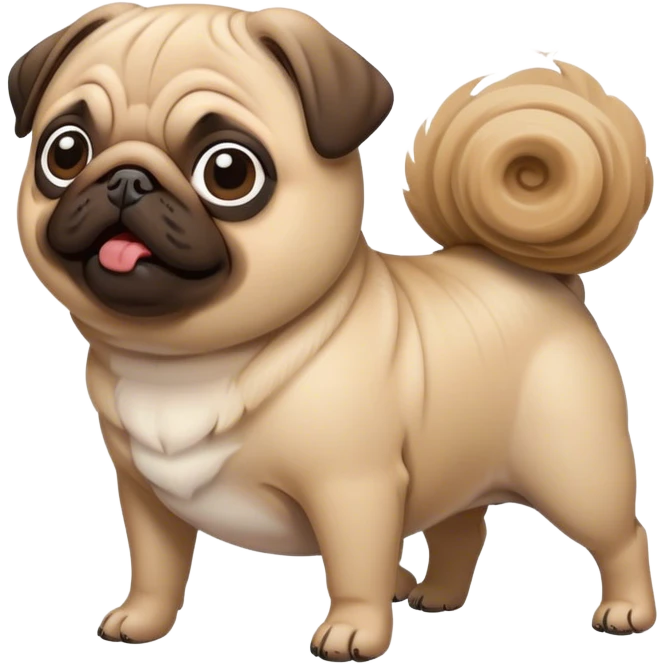 Pug blowing in wind emoji
