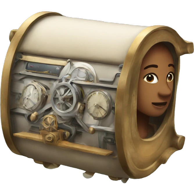 Time machine with dream emoji