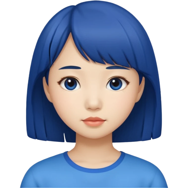 asian girl with bluebang emoji