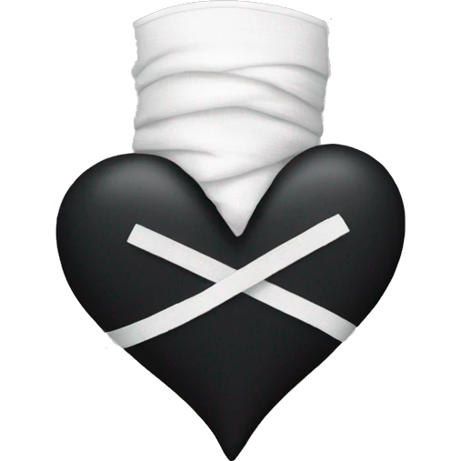 Bandaged black heart emoji