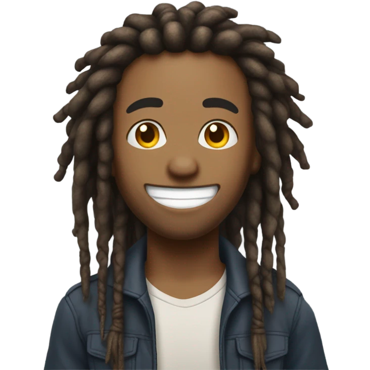 Kai Cenat with dreadlocks and a big smile  emoji