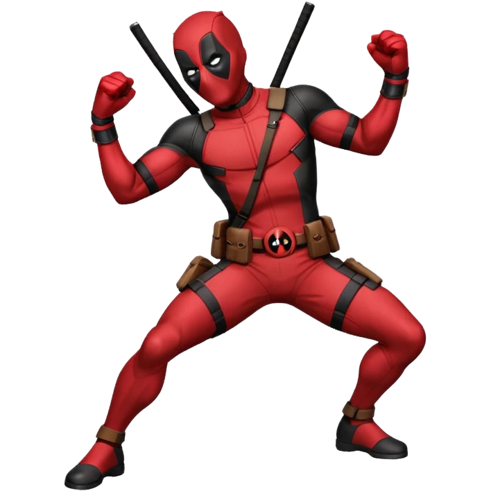deadpool con pose de pelea emoji
