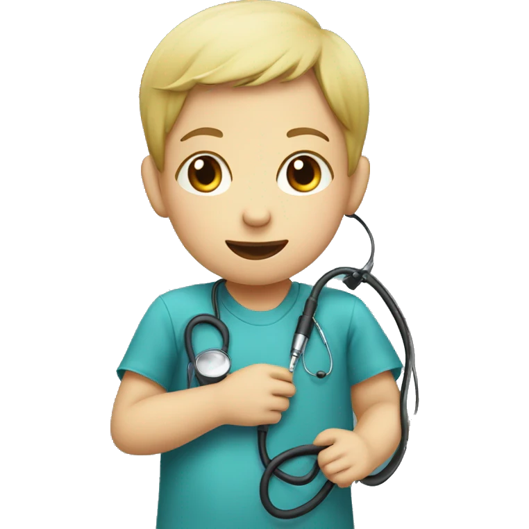 child with phonendoscope emoji