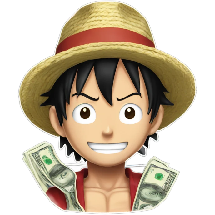 luffy from one piece with a money chain  emoji