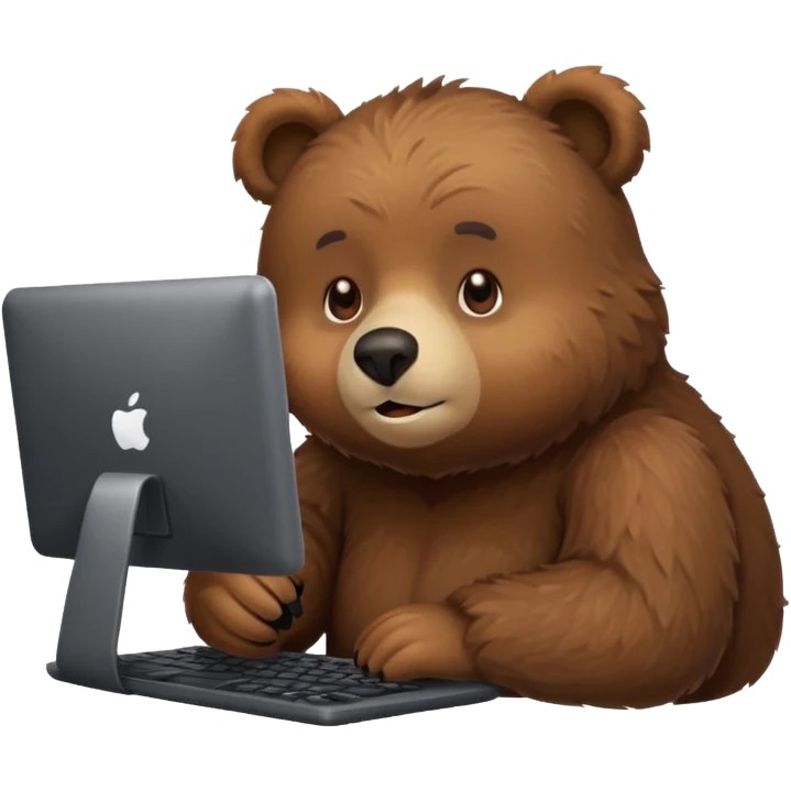 bear emoji playing and chilling pc cozy emoji
