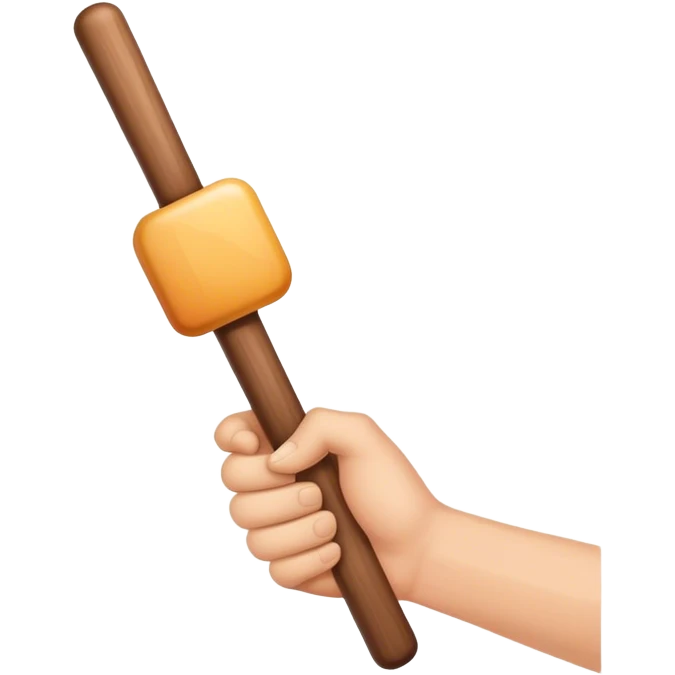 Hand holding Woodstick emoji