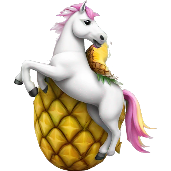 Unicorn riding a pineapple emoji