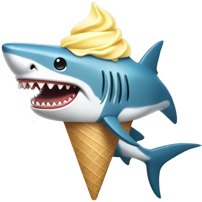 shark eating ice creams emoji