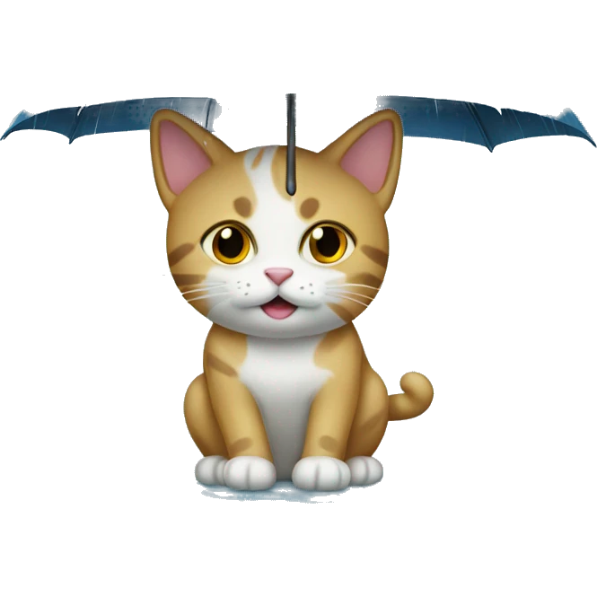 cat under the rain emoji