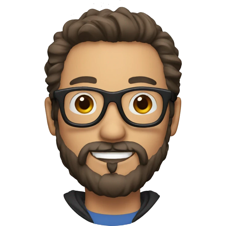 man with glasses and beard with bat emoji