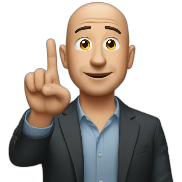 Jeff bezos show 3 fingers emoji